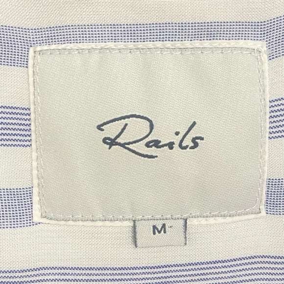 Rails blue & white stripe button down shirt lightweight size medium - Picture 9 of 11